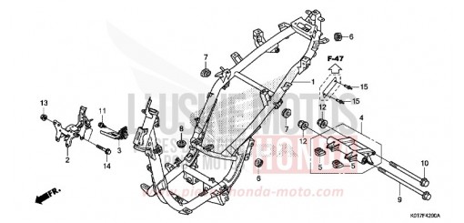 CARROSSERIE DE CHASSIS SH125AD de 2013